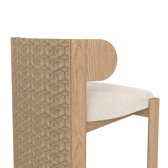 Liman Dining Chair Full Back Natural Beige with Weaving Kepitang 2