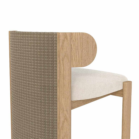 Liman Dining Chair Full Back Natural Beige with Weaving Pita 2